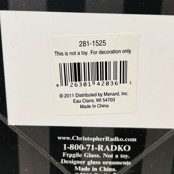 Celebrations by Radko Ball Christmas Ornament Set of 4 Silver Glitter Rhinestone - Picture 7 of 7